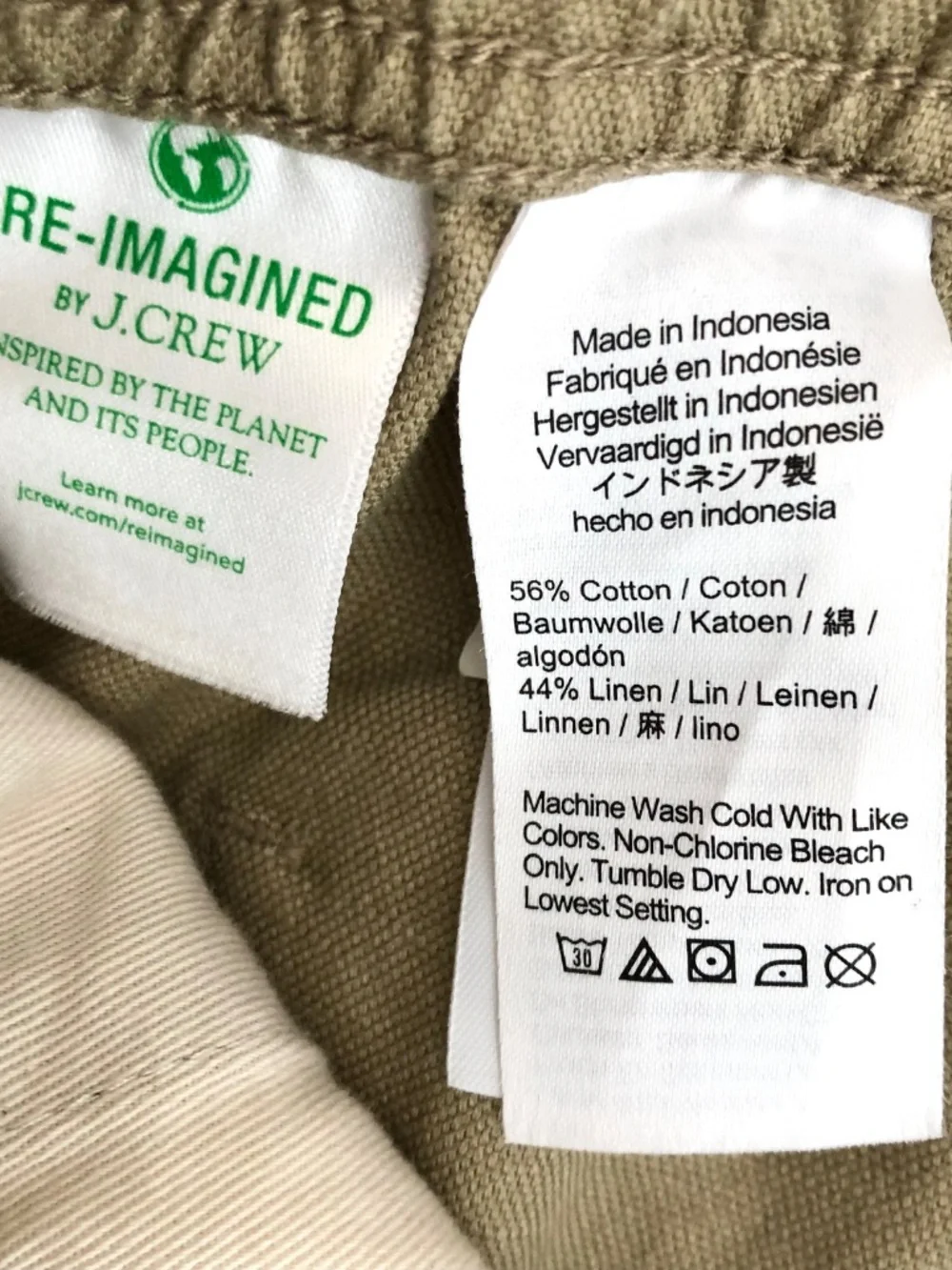 NWT J.Crew Men's Pier Pant in Cotton-linen Blend Canvas Khaki